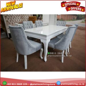 Meja Makan Minimalis Shabby 6 Kursi