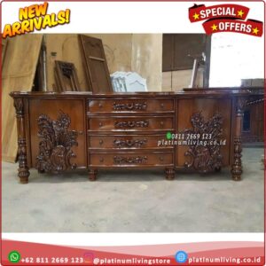 Bufet Tv Jati Meja Tv Ukir Bufet Laci Ukiran Jepara Platinumliving Furniture Indonesia