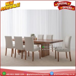 Meja Makan Jati 200x90 Kursi 8