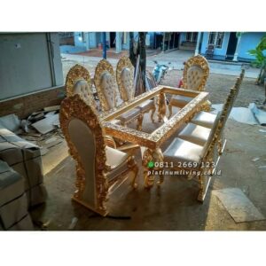 Meja Makan Ukir Jepara Mewah Paltinumliving Furniture