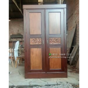 Lemari Pakaian Pintu 2 Ukir Platinumliving Furniture Indonesia