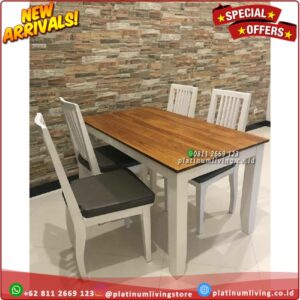 Meja Makan Jati 4 Kursi Cat Duco Kursi Makan Modern Meja Makan Mewah Platinumliving Furniture Indonesia