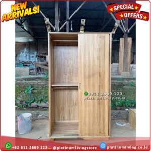 Lemari Pakaian Jati 2 Pintu Sleding