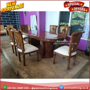 Meja Makan Jati 6 Kursi Ukiran Kursi Meja Makan Jati Jepara Paltinumliving Furniture