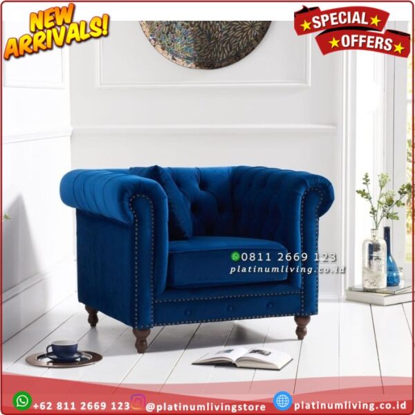 Kursi Sofa Tamu Single Modern Minimalis Kayu jati