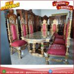 Meja Makan Ukir Mewah 8 Kursi Model Raja