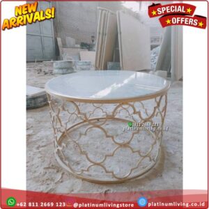 Meja Tamu Marmer Rangka Besi Mewah Meja Coffe Table Marble Platinumliving Furniture Indonesia