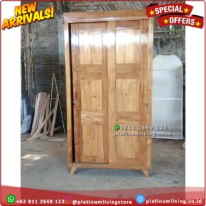 Lemari Pakaian Jati 2 Pintu Sleding Almari Pakaian minimalis pintu 2 Platinumliving Furniture Indonesia