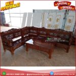 Kursi Tamu Sudut Kayu Jati Ukiran Mewah Sofa Ukir Jati jepara Platinumliving Furniture Indonesia