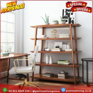 Rak buku / rak hias Griffin wallnut shelf Platinumliving Furniture