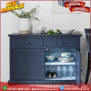 Lemari buffet Florence 2 stone navy blue Platinumliving Furniture