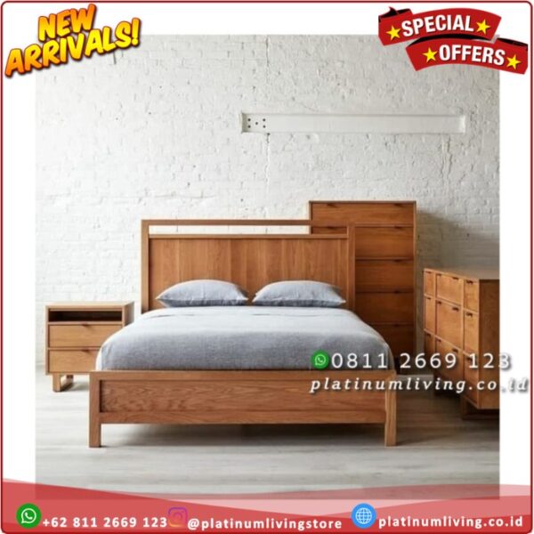 Tempat Tidur Jati 160x200 Minimalis Sederhana