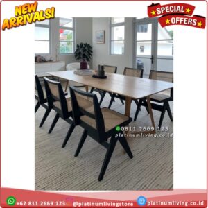 Meja Makan Jati Modern 8 Kursi