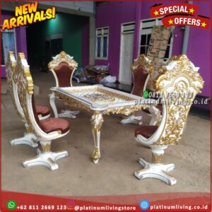 Meja Makan Mewah 6 Kursi Ukiran Jepara Kursi Meja Makan Mewah Luxury Paltinumliving Furniture