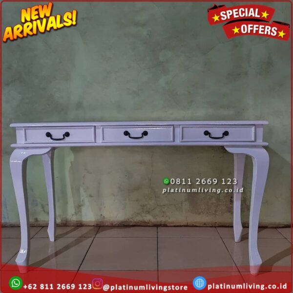 Meja Laci Duco Putih Meja Hias Laci Meja Console Laci 3 Meja Vintage Platinumliving Furniture Indonesia