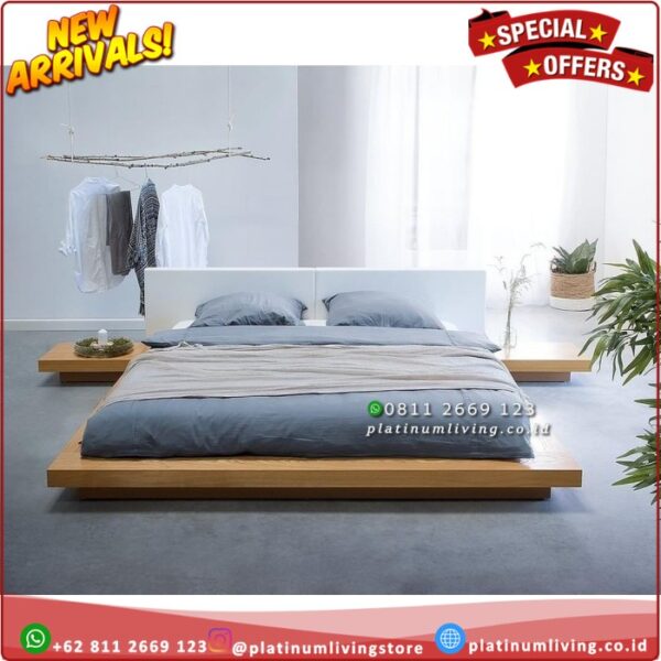 Tempat Tidur Jati Lesehan 180x200 Plus 2 Bedside