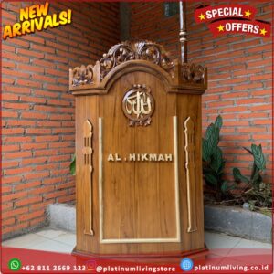 Mimbar masjid kayu + tongkat - Natuaral coklat Platinumliving Furniture