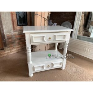 Bedside Table Cat Duco Putih Platinumliving Furniture Indonesia