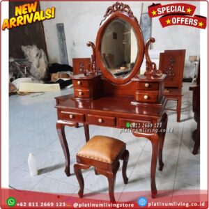 Meja Rias Ukiran Klasik Jepara Kayu Jati Asli Platinumliving Furniture Indonesia