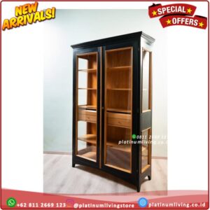 Lemari hias Black shaped bookcase Platinumliving Furniture