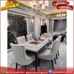 Meja Makan Marmer Putih 160x90 Kursi 6 Meja Makan Marmer 6 Kursi Jati Platinumliving Furniture Indonesia