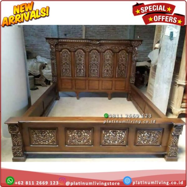 Tempat Tidur 180x200 Ukiran gebyok Mewah Jepara Dipan Ukir Mewah Platinumliving Furniture Indonesia