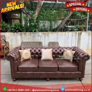 Kursi Sofa Minimalis Chesterfield 3 Seater