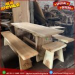 Meja Makan Trembesi Solid 200x100 Tanpa Sambungan Meja Makan Suar - Unfinishing Platinumliving Furniture Indonesia