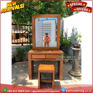 Meja Rias Minimalis Kayu Jati Laci 2