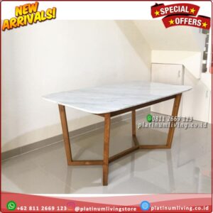 Meja Makan Marmer Putih Import 160x80 Meja Makan Marmer whitecarara Platinumliving Furniture Indonesia