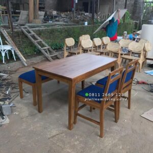 Meja Makan Modern Bench Jati