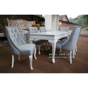 Meja Makan Modern Cat Duco Putih Platinumliving Furniture Indonesia