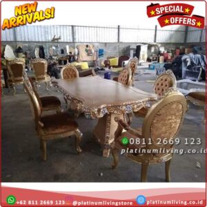 Meja Makan Jati 6 Kursi Ukiran Mewah Kursi meja Makan Klasik Kursi 6 Platinumliving Furniture Indonesia