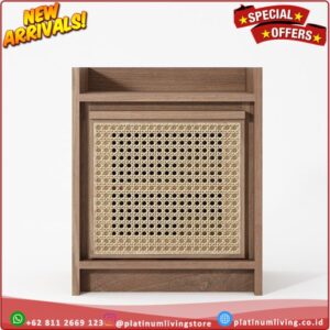 Meja nakas minimalis kayu jati rotan Bedside table Platinumliving Furniture Indonesia