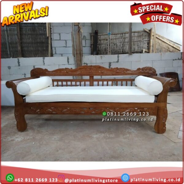 Bangku Bale Bale Jati 200x80 Bangku Jati Ukiran Plus Busa Sofa Bale Platinumliving Furniture Indonesia