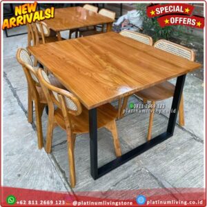 Meja Makan Jati 4 Kursi Meja Makan Jati Kaki Besi Modern Kursi 4 Platinumliving Furniture Indonesia