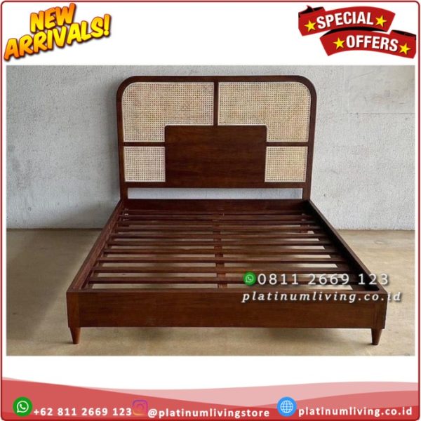 Tempat Tidur Jati 160x200 Kombinasi Rotan Dipan Jati Vintage Dipan Platinumliving Furniture Indonesia