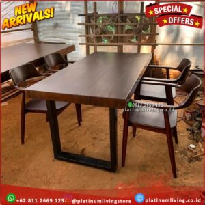 Meja Makan Trembesi 4 Kursi Kaki Besi Kursi Meja Makan Trembesi Solid Platinumliving Furniture Indonesia