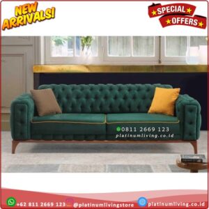 Kursi Sofa Tamu Jati Minimalis 3 Dudukan