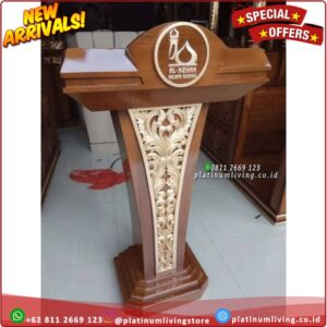 Podium Pidato Kayu jati Podium Khutbah jati Mimbar Podium Jati Ukir Platinumliving Furniture Indonesia