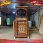 Mimbar Masjid Jati Ukiran Kaligrafi Mimbar Podium Jati Mimbar Masjid Platinumliving Furniture Indonesia