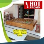 Tempat Tidur Jati Laci 2 Minimalis 120x200