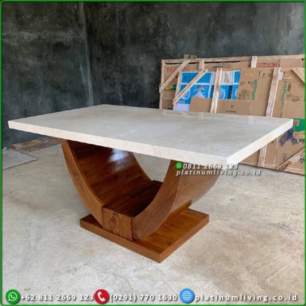 Meja Makan Marmer 220x100 Kursi 6 Meja Makan Jati Top Table marmer