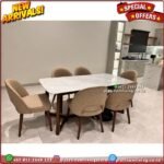 Meja Makan Marmer Putih Import Kursi 6 Modern