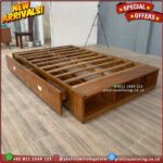 Tempat Tidur Jati Laci 2 Divan Dipan Jati Minimalis Serbaguna - 120x200