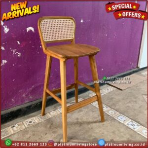 Kursi Bar Jati Kombinasi Rotan Teak Rattan Chairs