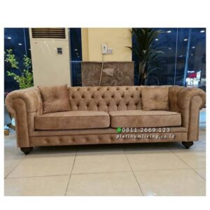 Kursi Sofa Jati Minimalis Chesterfield 2 Seater Kursi Sofa Tamu Modern