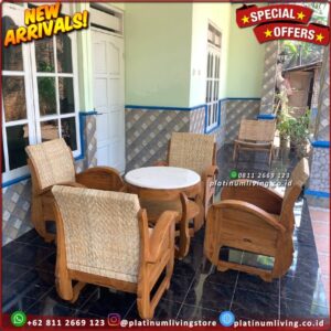 Kursi Tamu Jati Klasik Rotan Top Table Marmer Kursi Sedan Jati