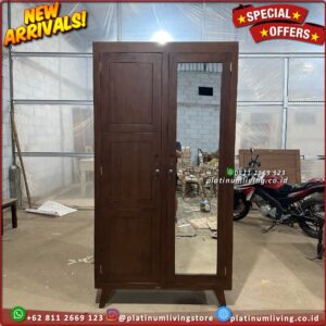 Lemari Pakaian Jati 2 Pintu Minimalis Almari Baju Jati Jepara