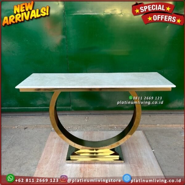 Meja Konsul Stainless Meja Konsul Marmre Meja Foyer Marmer Cream